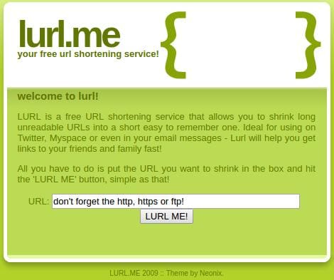 URL shortening service