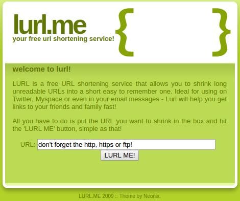 URL shortening service