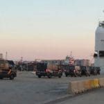 Riot police board ships referendum