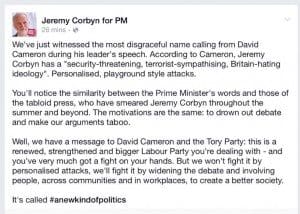 Jeremy Corbyn for PM response to Cameron's attack