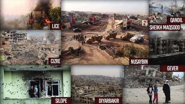 Kurdish populated cities bombed by Turkey