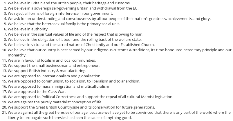 Traditional Britain aims