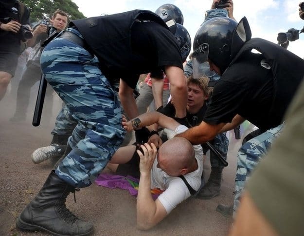 protestors beaten