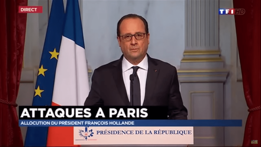 President  François Hollande addresses the French people on 13 November