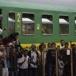 Syrian refugees in Budapest.