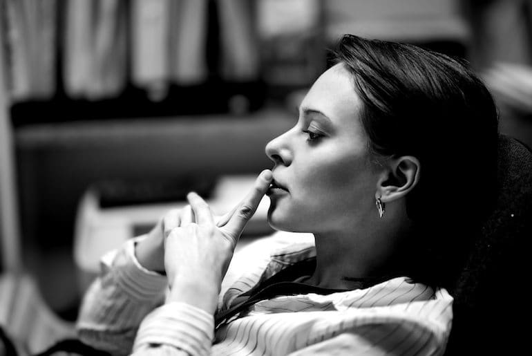 Woman concentrating