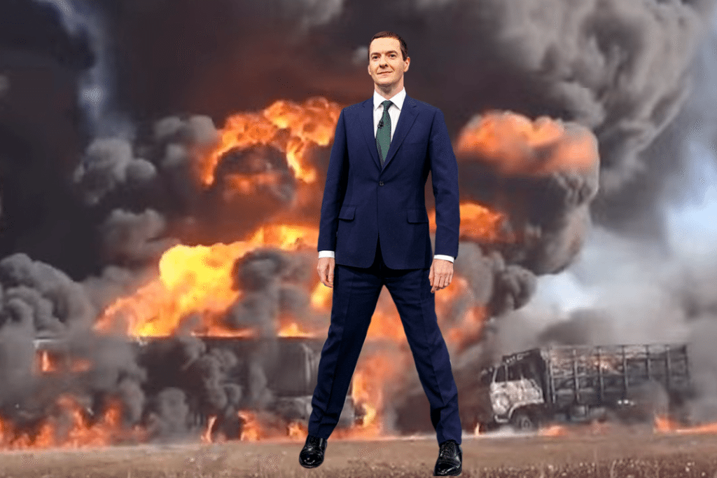 Daesh oil trucks allegedly destroyed by Russian airstrike. Osborne proud Britain is getting involved.