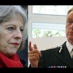 Theresa May and Sir Bernard Hogan-Howe - stuck with each other