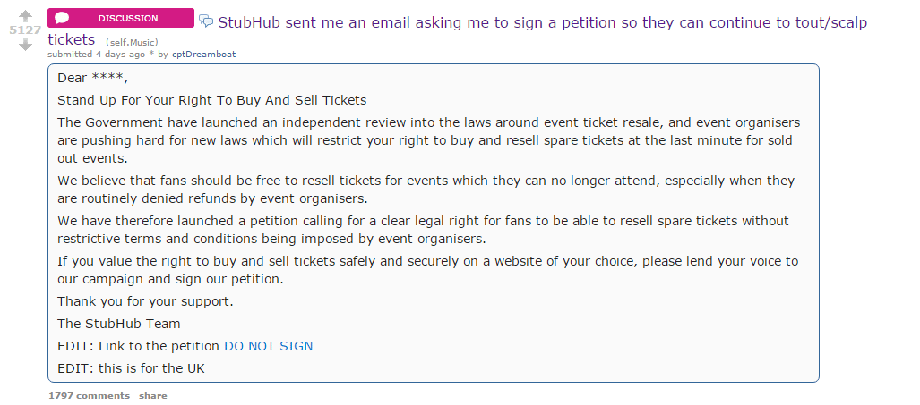 Reddit post