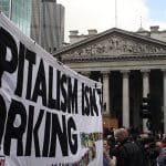capitalism protest outside the bank of england