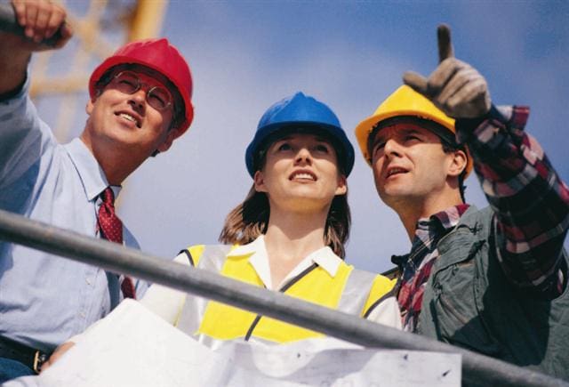 woman on a building site workplace
