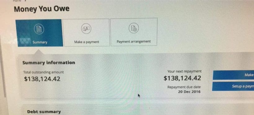 Centrelink debt calculation