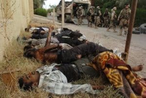 Iraq: dead bodies on street