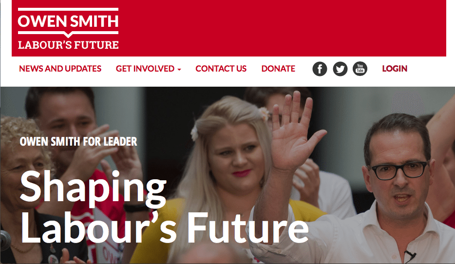 The real campaign website for Owen Smith