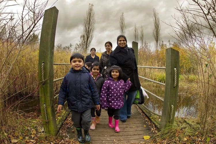 A family using newly built walking trails. Credit: Ben Hall/2020VISION