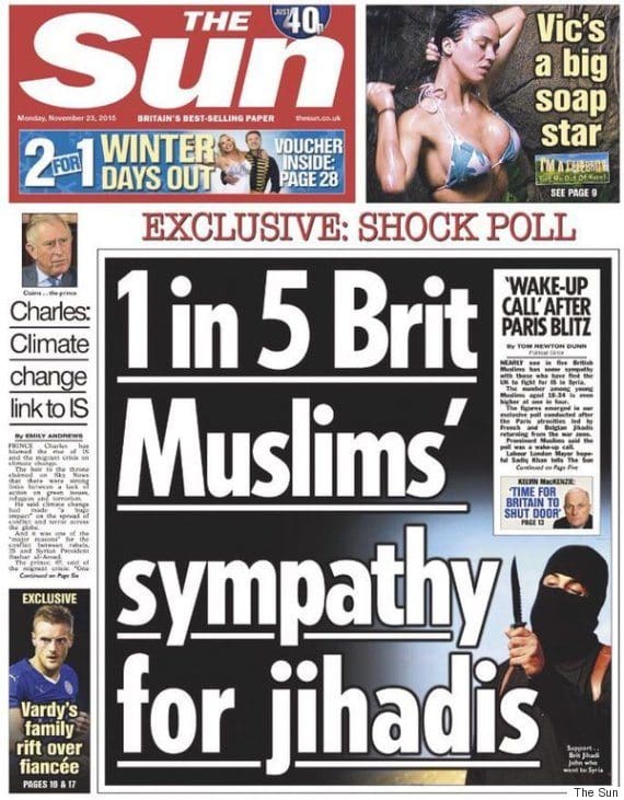 A front page from The Sun