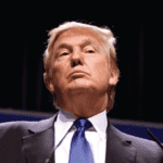 Trump glaring
