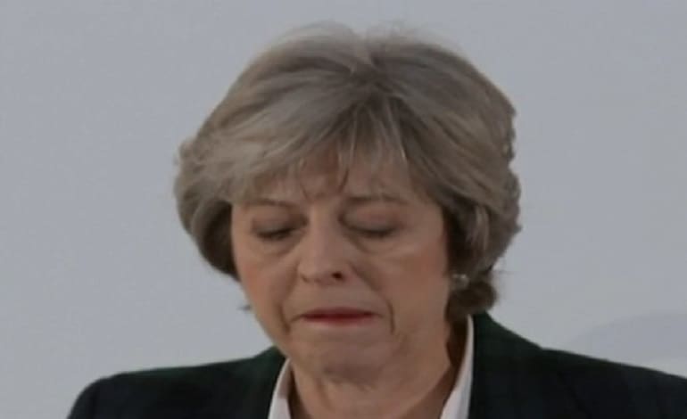 Theresa May Looking Down