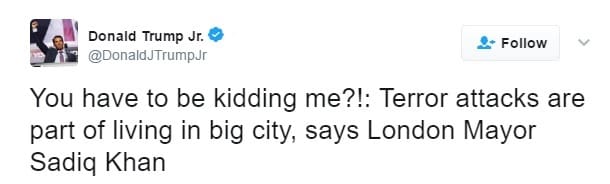 Donald Trump Jr. on Twitter 22 March