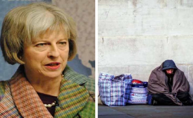 Theresa May Homeless