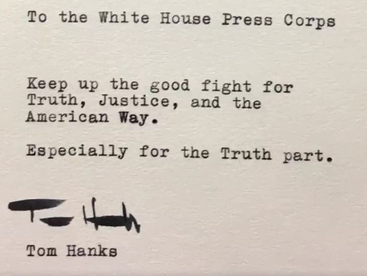 Tom Hanks message