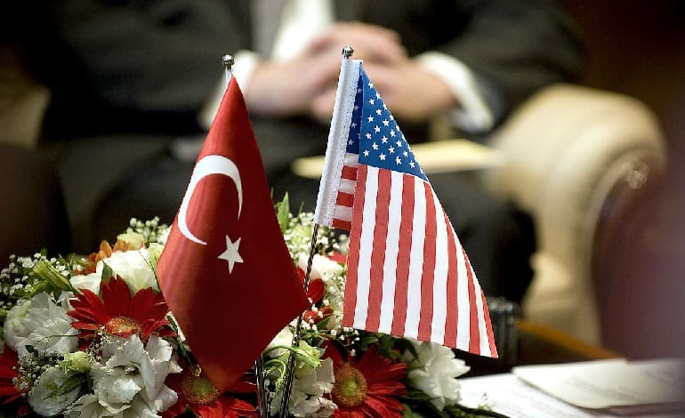 Turkey US United States flags
