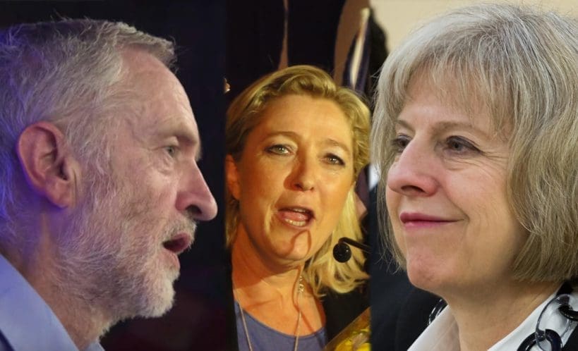 Jeremy Corbyn Theresa May Marine Le Pen France