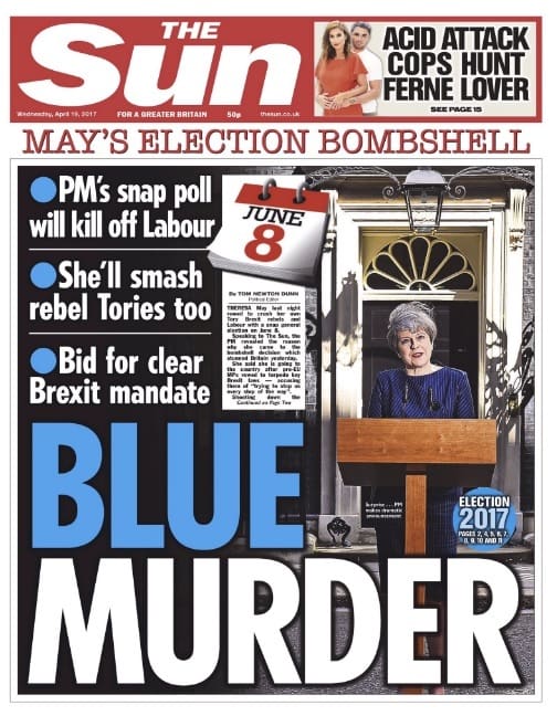 The Sun 19 April blue murder