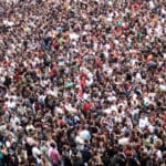 Crowd of young people
