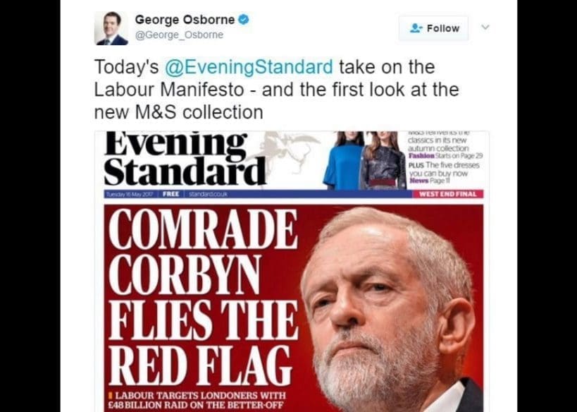 Osborne Standard Corbyn manifesto