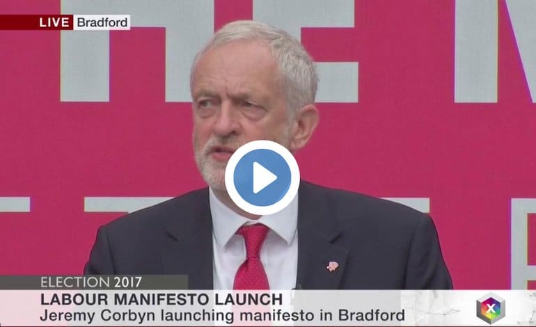 Jeremy Corbyn Labour Manifesto Launch