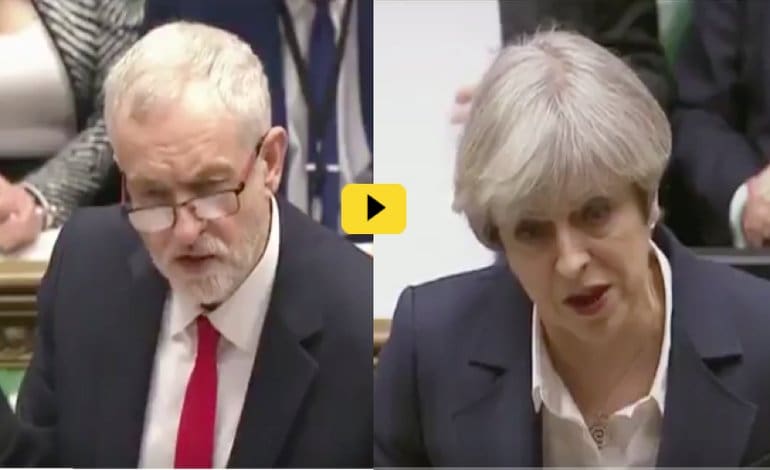 Jeremy Corbyn Theresa May PMQs