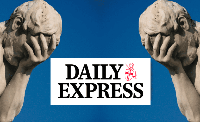 Daily Express front page facepalm veganism