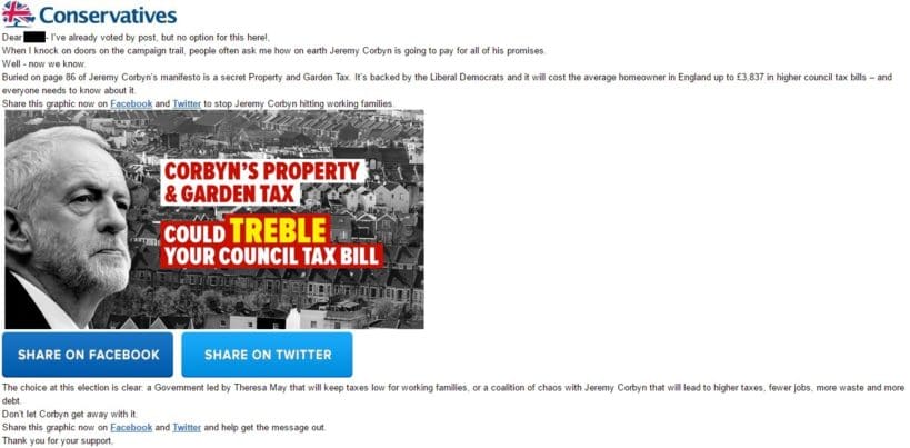 Tories Land Tax Fake News Labour