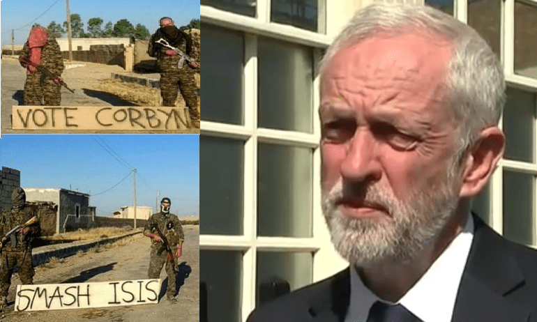 British fighters in Syria are calling for people to vote Jeremy Corbyn to defeat terrorism [IMAGE]