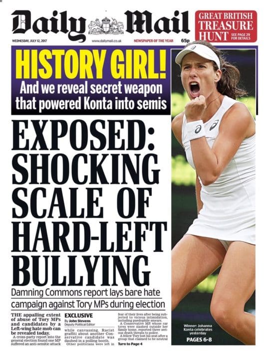 Daily Mail Front Page Labour