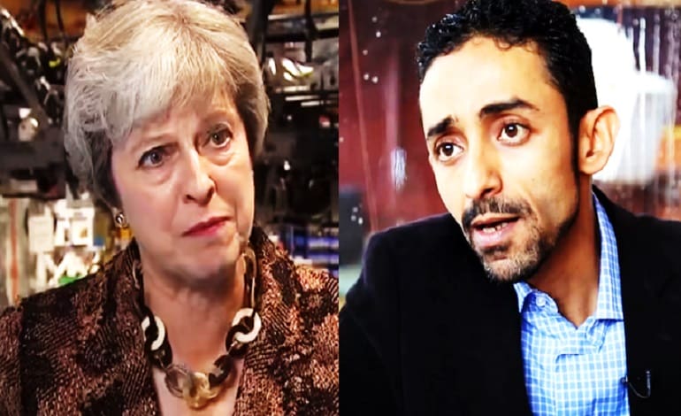 Theresa May Hisham al Omeisy Yemen