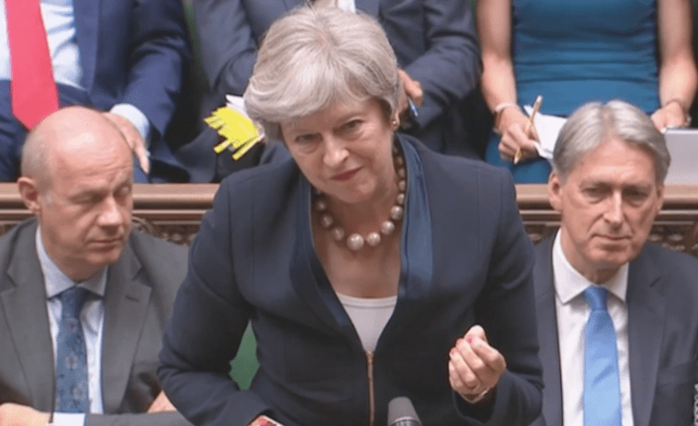 Theresa May PMQs screenshot