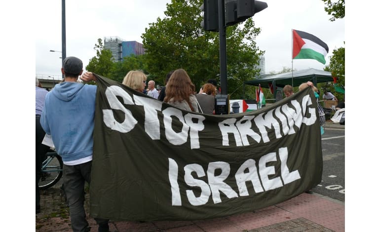 Stop Arming Israel banner