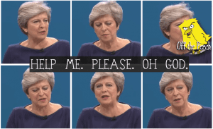 Theresa May blinks help in morse code OTP