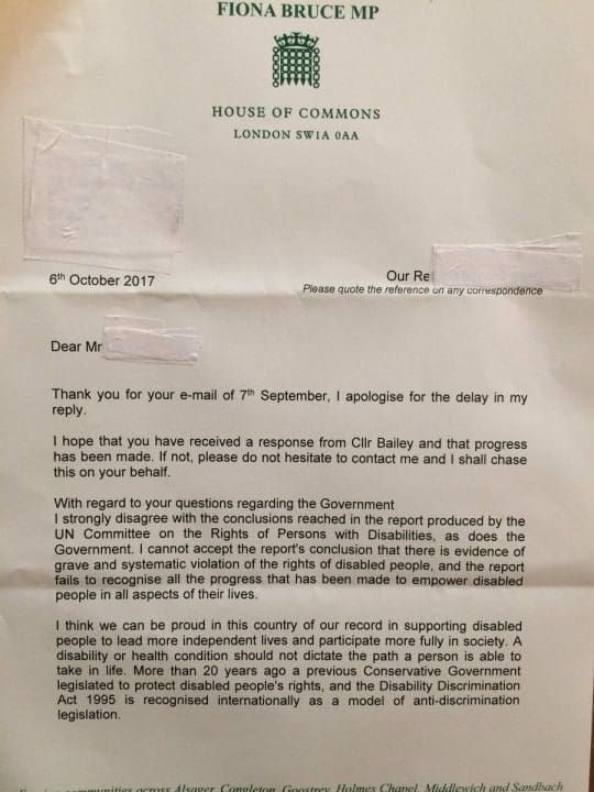 Fiona Bruce letter