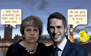 Gavin Williamson ‘is not controlling me’, May claims in speech written by Williamson OTP