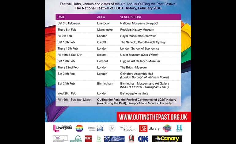 Calendar of events - Outing The Past 2018