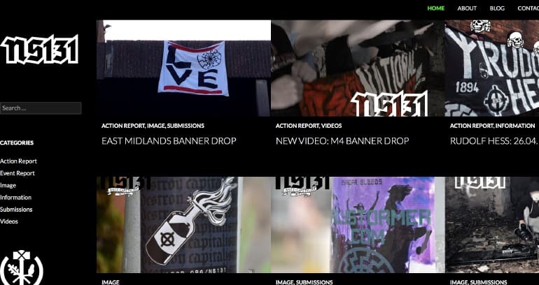 Landing page of banned NS131 website