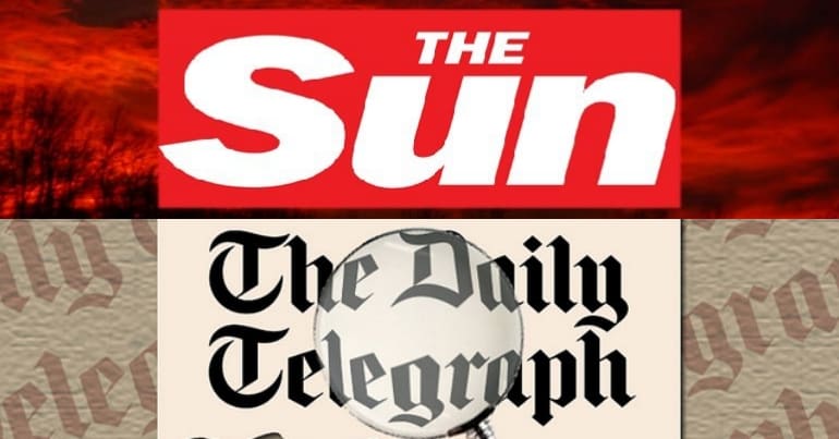 The Sun and Telegraph logos