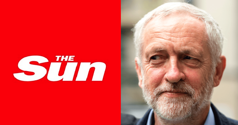 Sun logo, Jeremy Corbyn