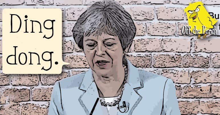 Theresa May bricked up in mine shaft saying "DING DONG" monument to Thatcher OTP