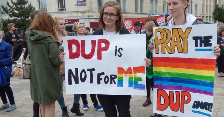 DUP protest