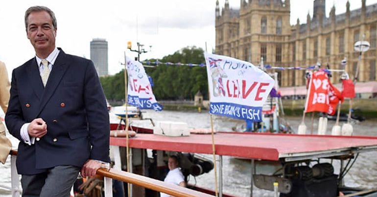 Nigel Farage on the river Thames