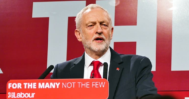 Jeremy Corbyn speaking at the Labour Party General Election Launch 2017